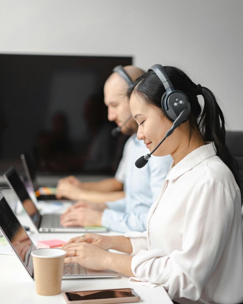 customer service virtual assistants working for an outsourcing client